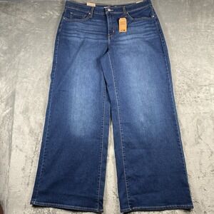 Levis Jeans Womens Size 18W Blue 318 Shaping Wide Leg Dark Wash Stretch NWT